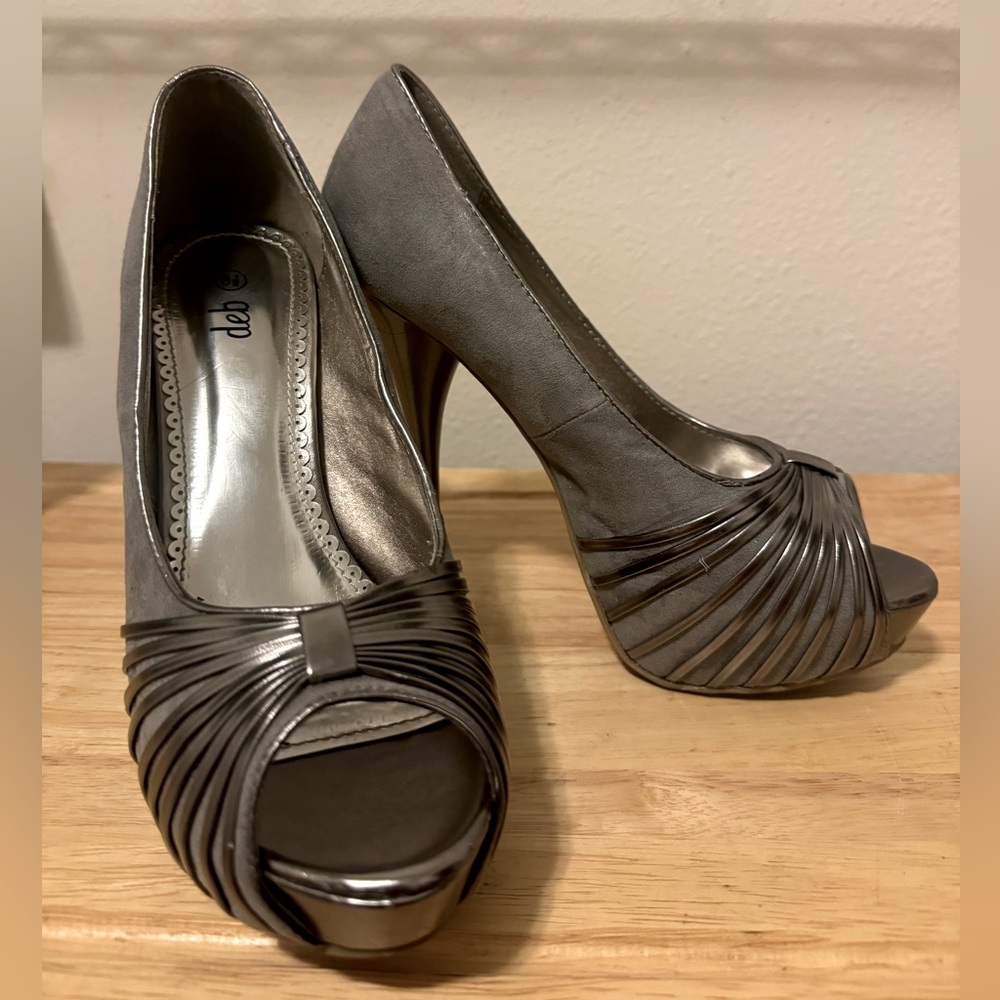 Deb 5” Silver Stiletto Heels